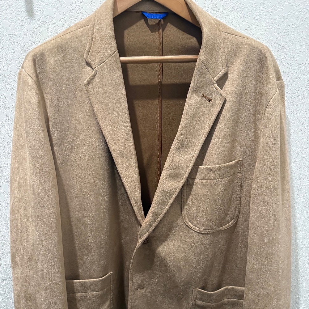 Joseph Abboud Modern Fit Ultra Suede Jacket – Sand / Tan - XXL (50R)